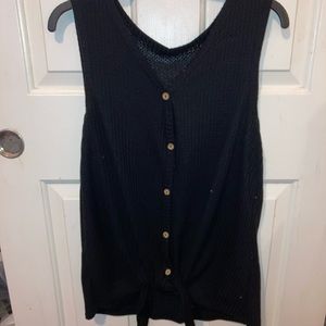 Sleeveless black tank top